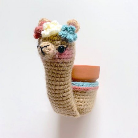 Alpaca Planter Crochet Free Pattern