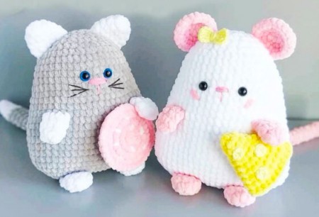 Amigurum Plush Cat and Mouse Free Pattern