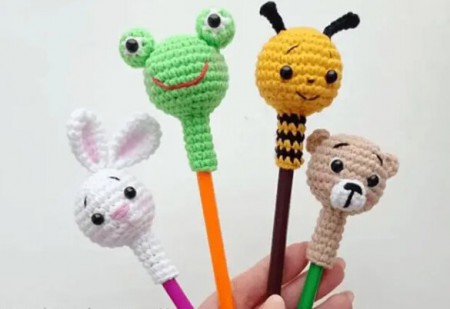 Amigurumi Animals On a Pencil Free Pattern