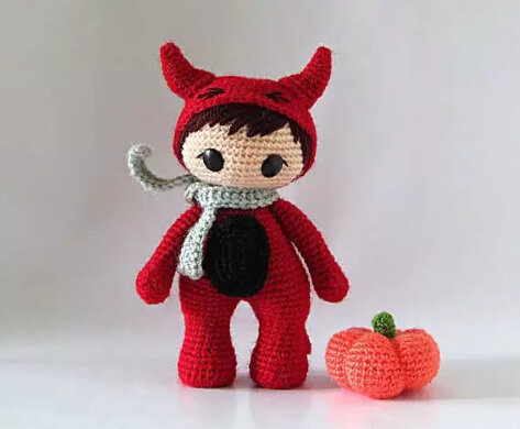 Amigurumi Boy in a Devil Costume Free Pattern