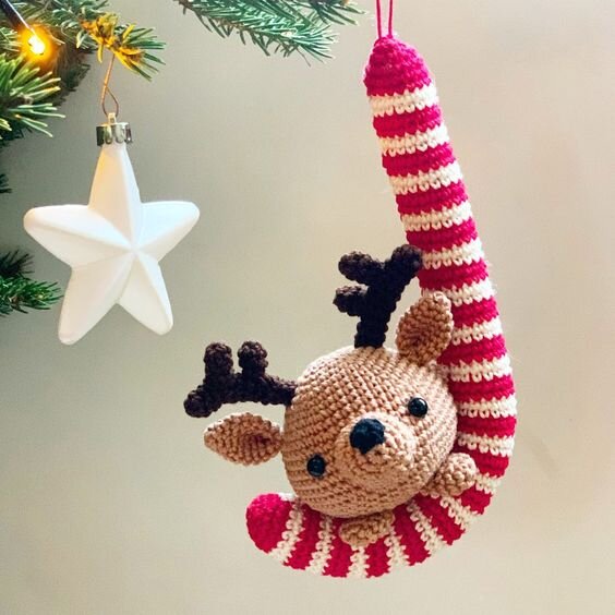 Amigurumi Christmas Deer Ornament Free Pattern 11