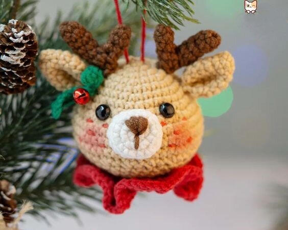 Amigurumi Christmas Deer Ornament Free Pattern 2