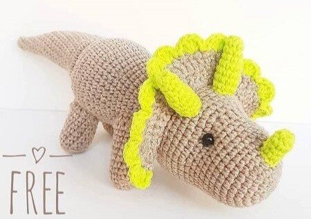 Amigurumi Dinosaur Triceratops Free Pattern 3