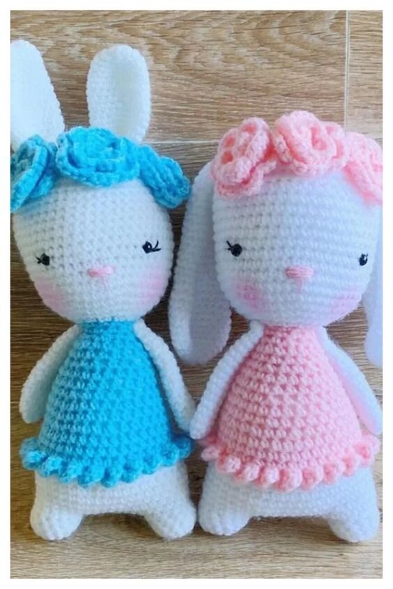 Amigurumi Flower Bunny Free Crochet Pattern 4