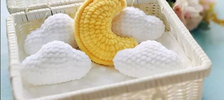 Amigurumi Moon and Clouds Free Pattern