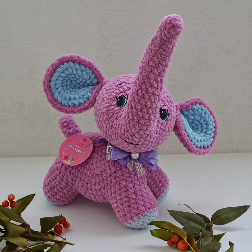 Amigurumi Pink Elephant Free Pattern 4