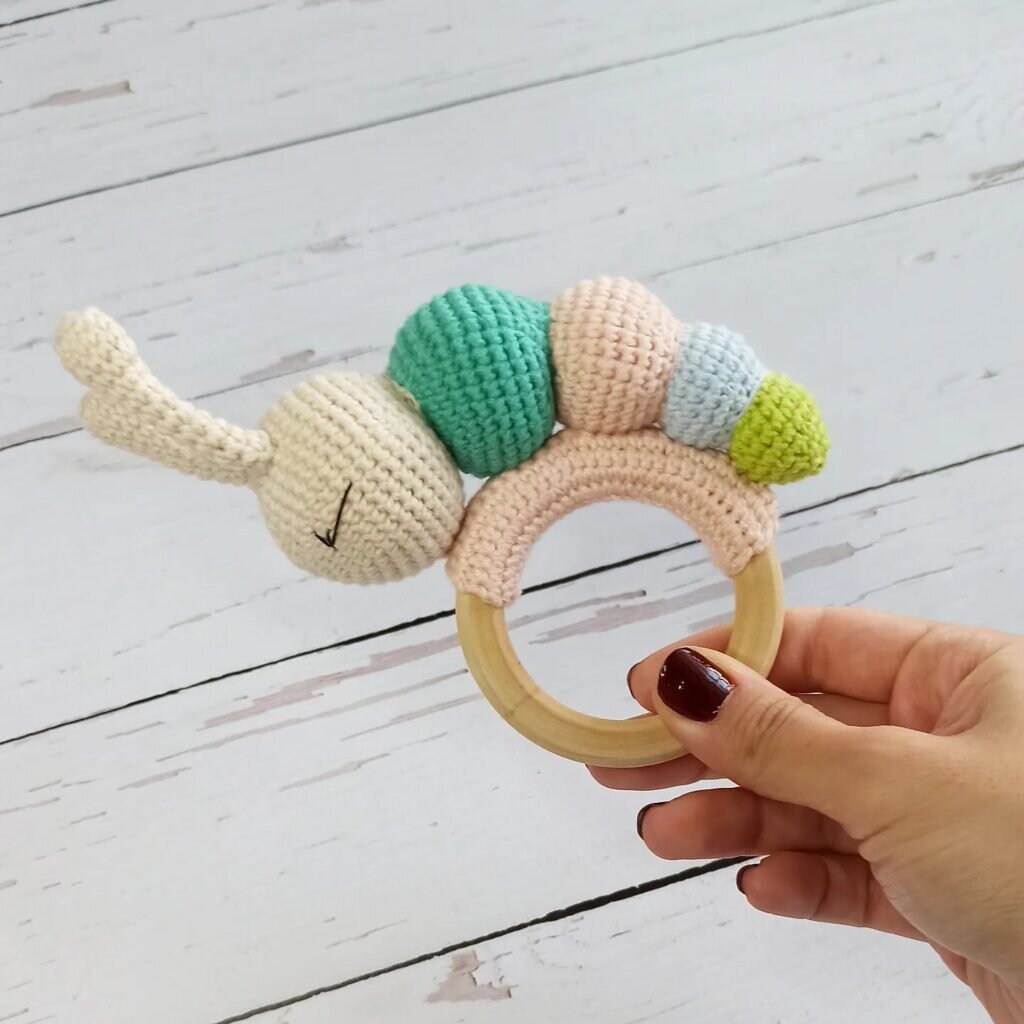 Amigurumi Rattle Caterpillar Free Pattern 7