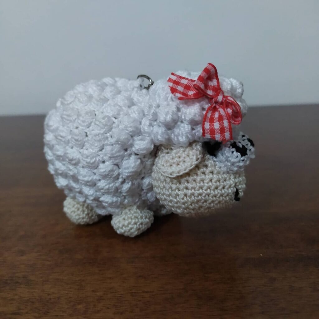 Amigurumi Sheep Keychain Free Pattern 6