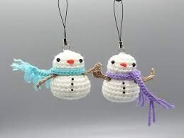 Amigurumi Snowman Keychain Free Pattern 4