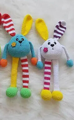 Amigurumi Striped Bunny Free Pattern 1