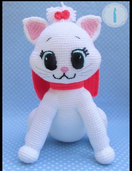 Amigurumi White Cat Free Pattern 4