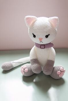 Amigurumi White Cat Free Pattern 7