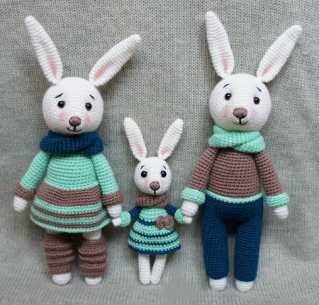 Bunny Family Amigurumi Free Crochet Pattern