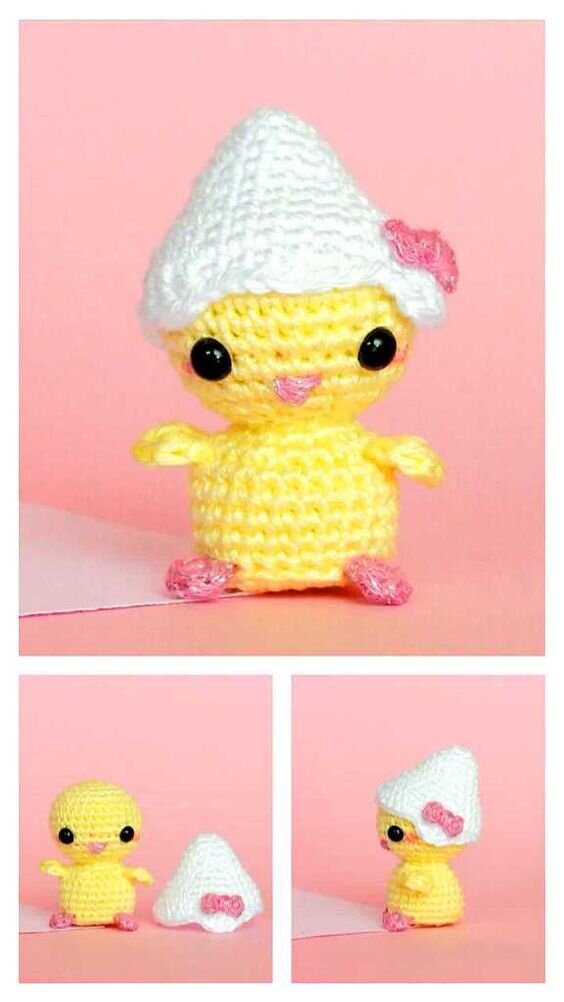 Chick Keychain Amigurumi Free Pattern 6