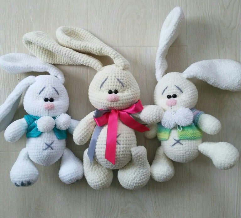 Color Rabbit Amigurumi Free Pattern 3