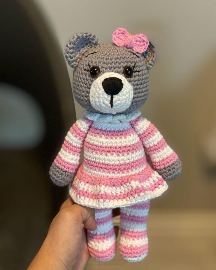 Color Toy Bear Free Crochet Pattern Amigurumi 9