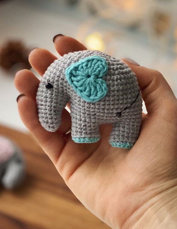 Crochet Elephant Keychain Free Pattern 10