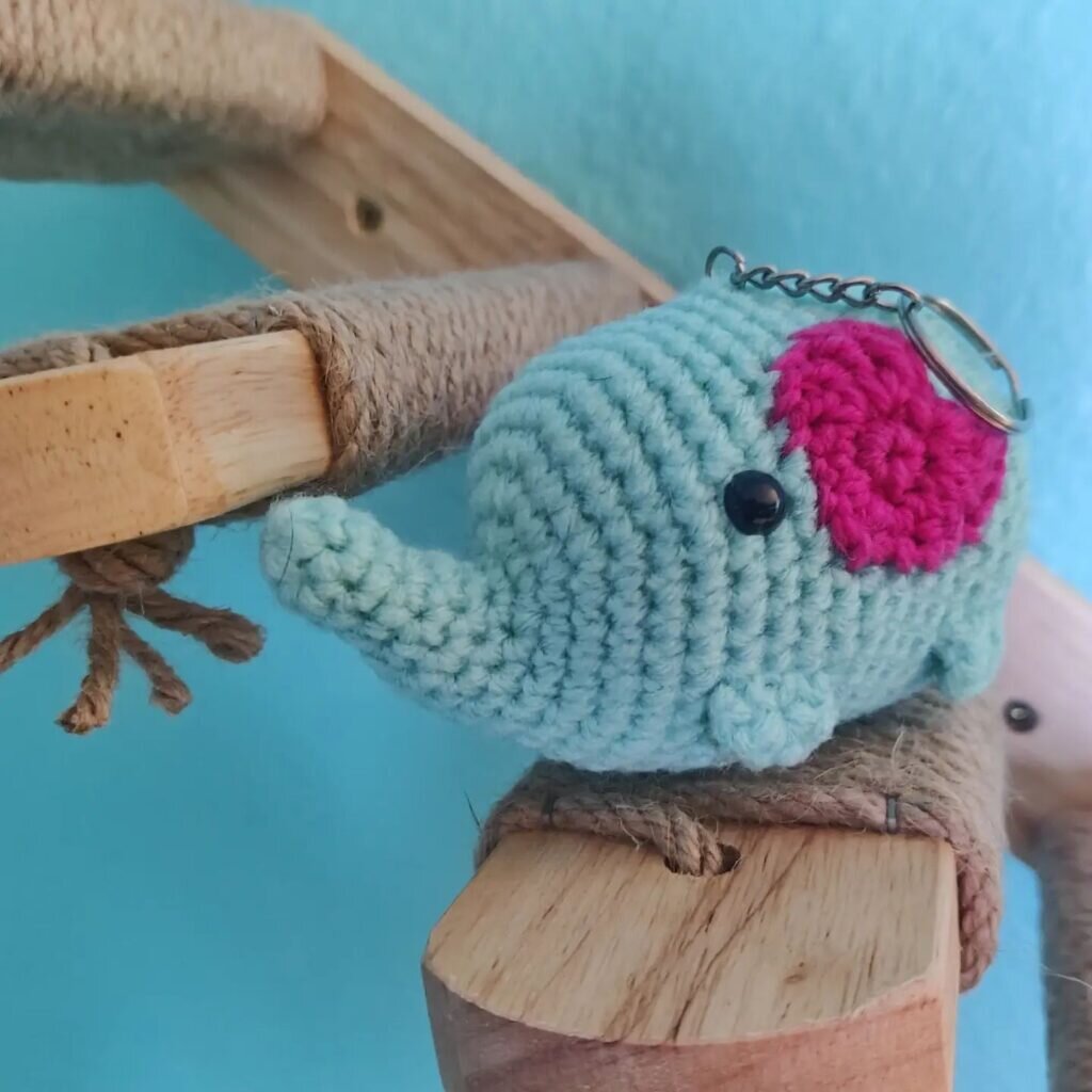 Crochet Elephant Keychain Free Pattern 11