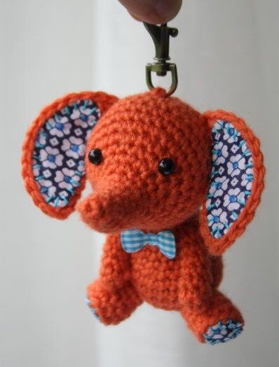 Crochet Elephant Keychain Free Pattern 8