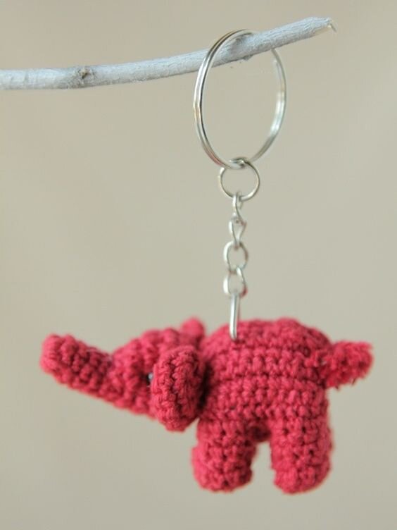 Crochet Elephant Keychain Free Pattern 9