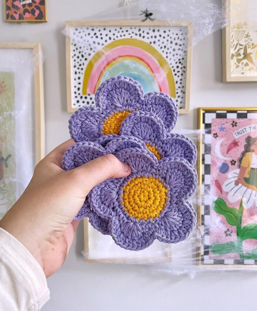 Crochet Knitting Coaster Pattern 4