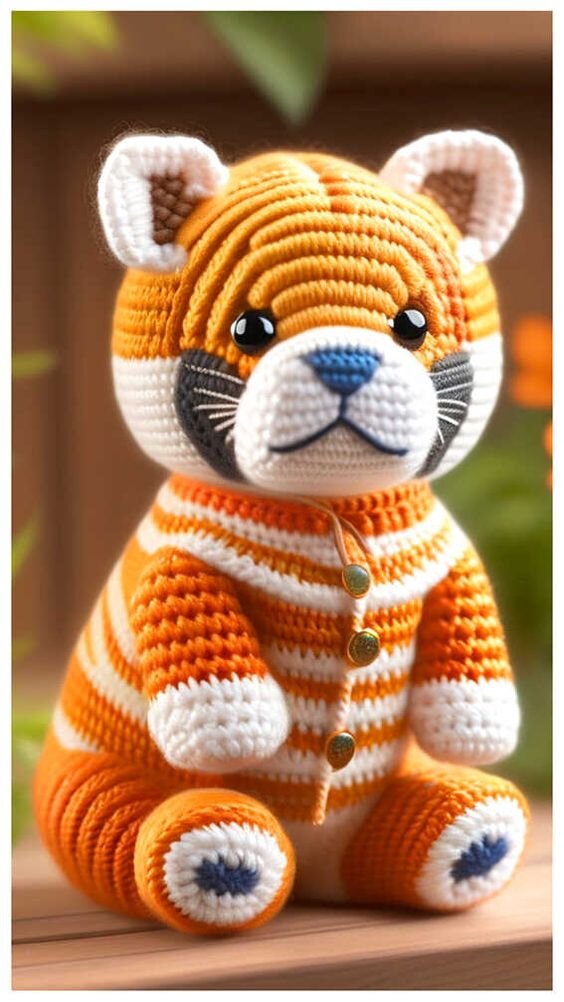 Crochet Tiger With Heart Free Pattern Amigurumi 5