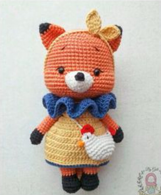 Free Pattern of Fox in Knitting Dress 7