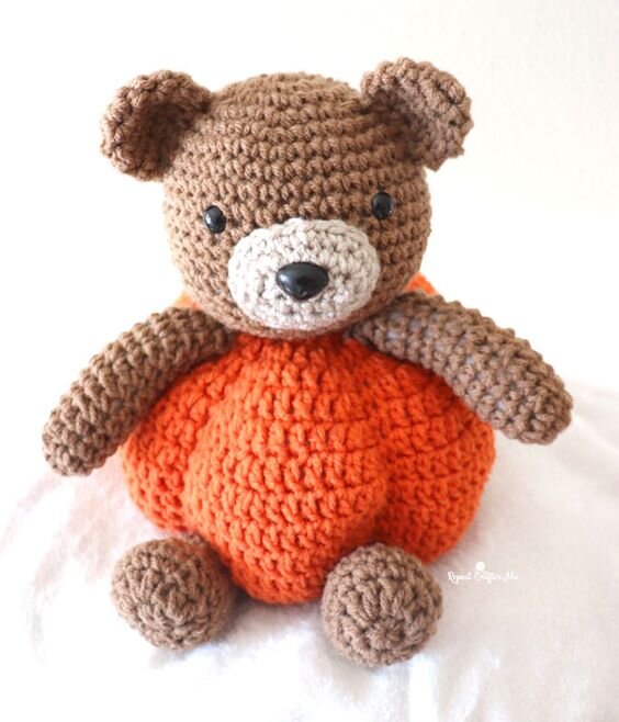 Free Pattern Pumpkin Bear Amigurumi 6