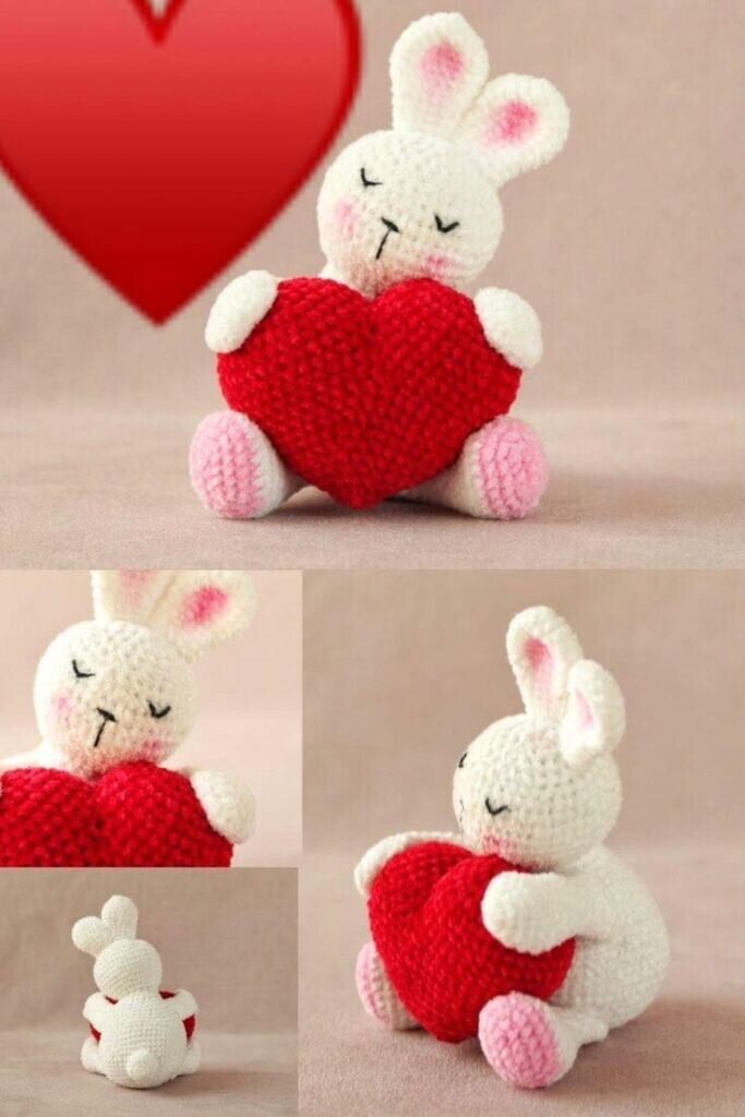 Free Pattern Rabbit with Heart Amigurumi 4