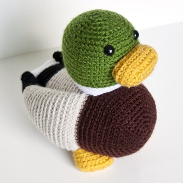 Green Duck Knitting Toy Free Pattern 4