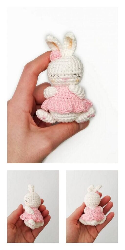 Keychain Bunny Amigurumi Free Pattern 3