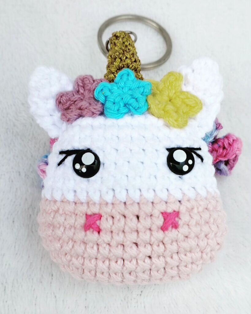 Keychain Unicorn Amigurumi Free Pattern 2