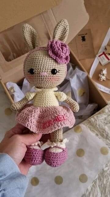 Knitting Amigurumi Bunny Latta in Dress Pattern 5