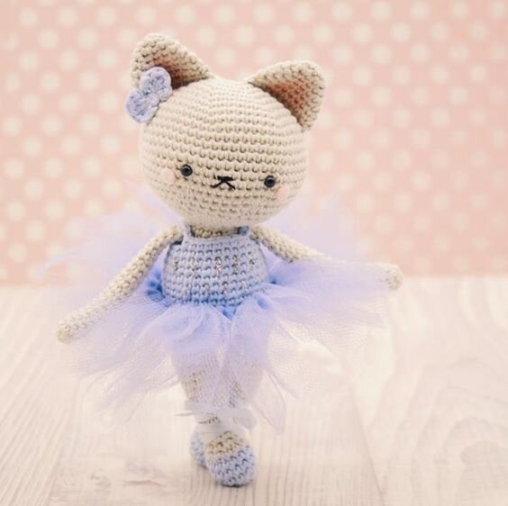 Knitting Amigurumi Cat Ballerina Free Pattern 8