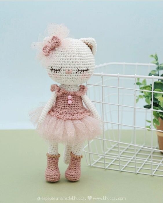 Knitting Amigurumi Cat Ballerina Free Pattern 9