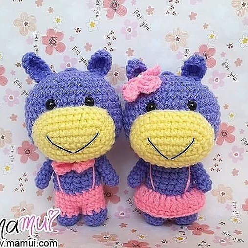 Knitting Amigurumi Keychain Hippo Free Pattern 10