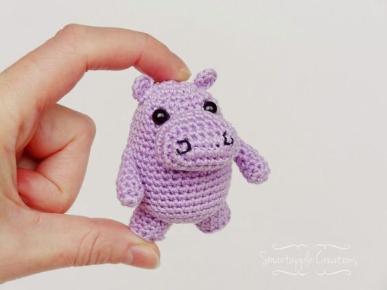 Knitting Amigurumi Keychain Hippo Free Pattern 2