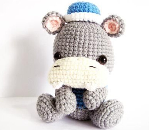 Knitting Amigurumi Keychain Hippo Free Pattern 4