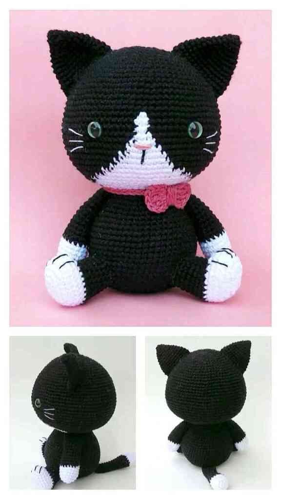 Knitting Black Cat Amigurumi Free Pattern 1