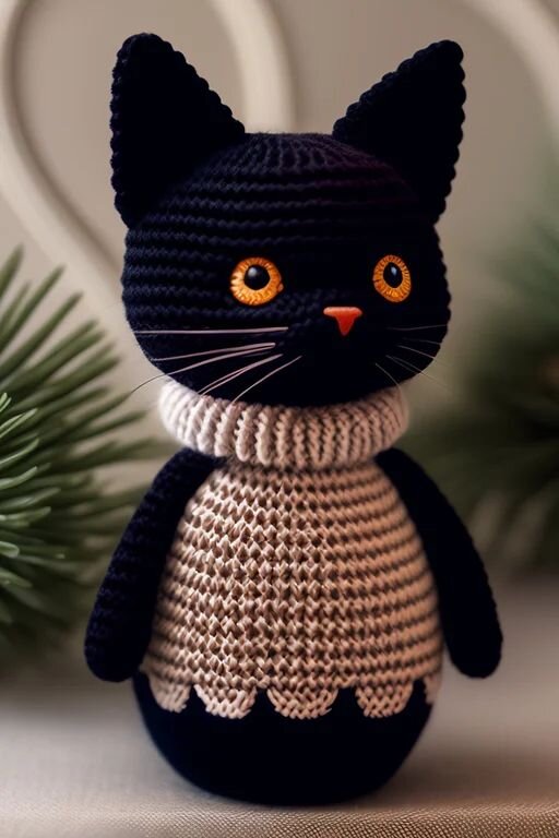 Knitting Black Cat Amigurumi Free Pattern 3