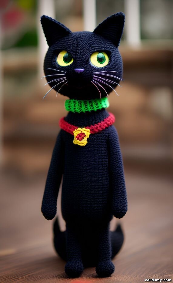 Knitting Black Cat Amigurumi Free Pattern 4