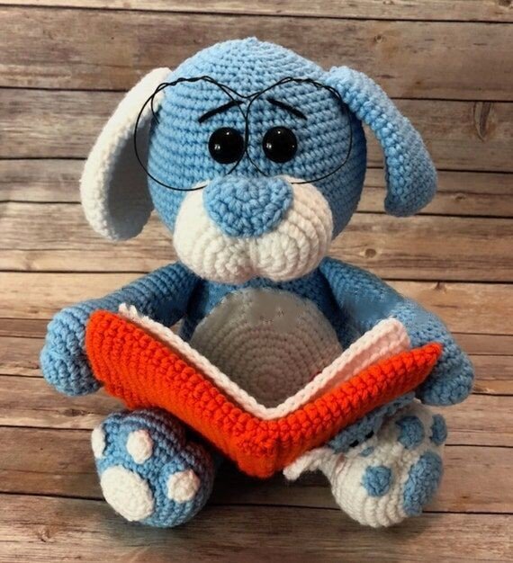 Knitting Blue Dog Amigurumi Free Pattern 1