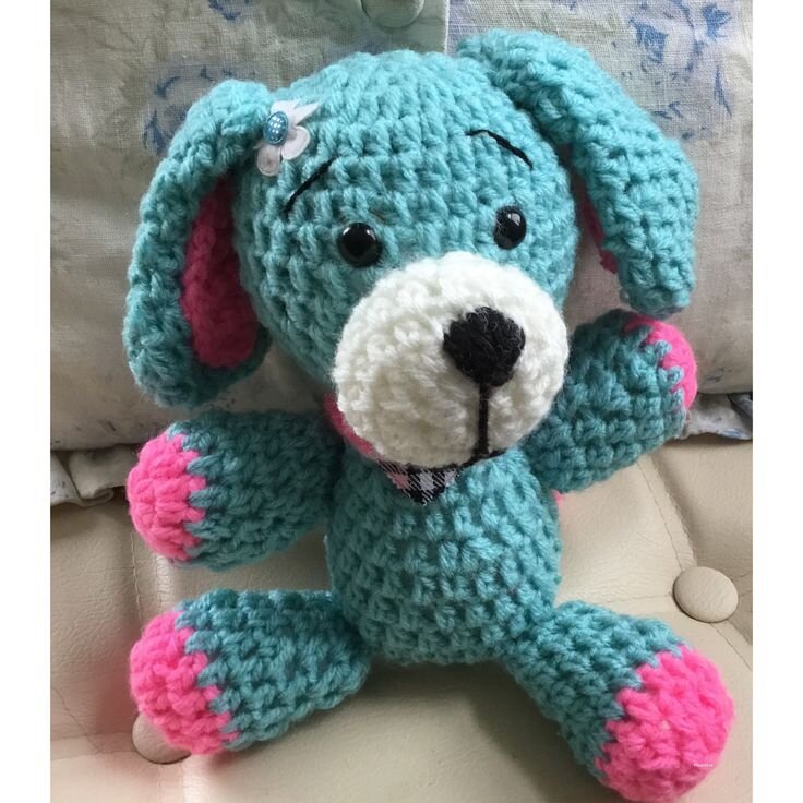 Knitting Blue Dog Amigurumi Free Pattern 2