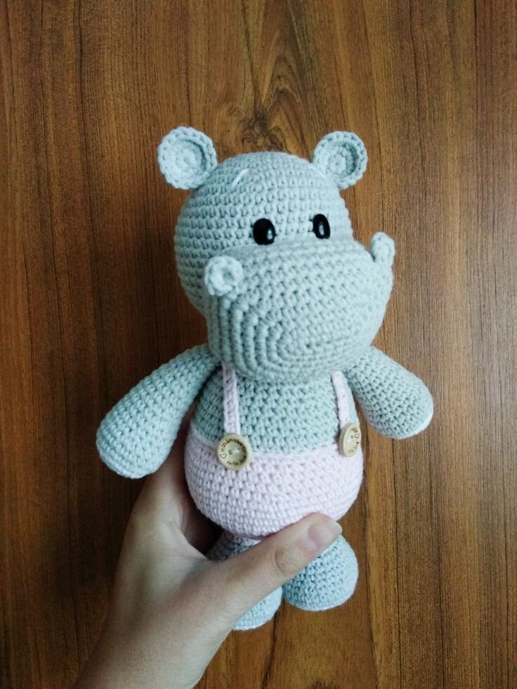 Knitting Blue Hippo Amigurumi Free Pattern 3