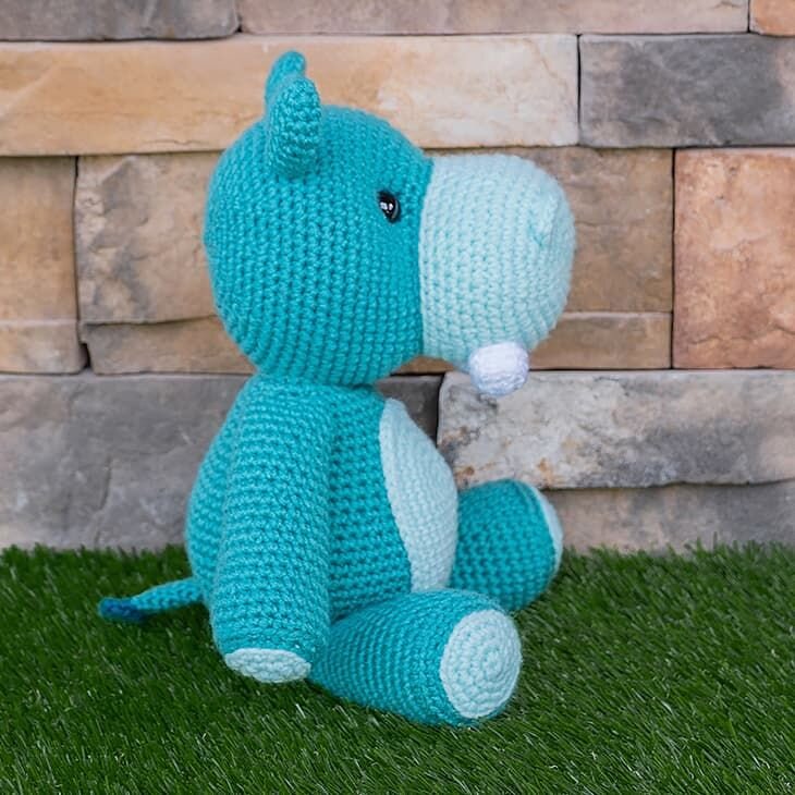 Knitting Blue Hippo Amigurumi Free Pattern 5