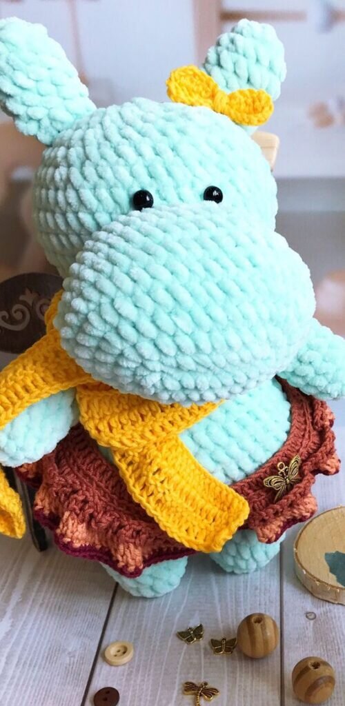 Knitting Blue Hippo Amigurumi Free Pattern 6