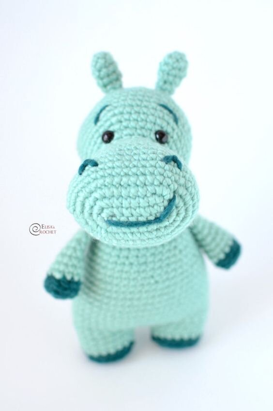 Knitting Blue Hippo Amigurumi Free Pattern 7