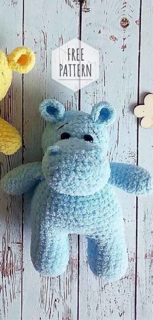 Knitting Blue Hippo Amigurumi Free Pattern 8