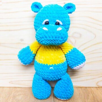 Knitting Blue Hippo Amigurumi Free Pattern