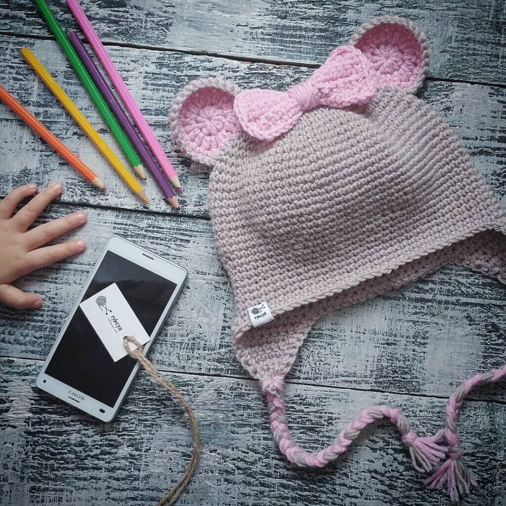 Knitting Mouse Hat Free Pattern 8